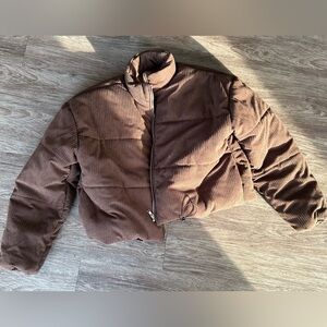 Cropped puffer coat. Very soft & fluffy.